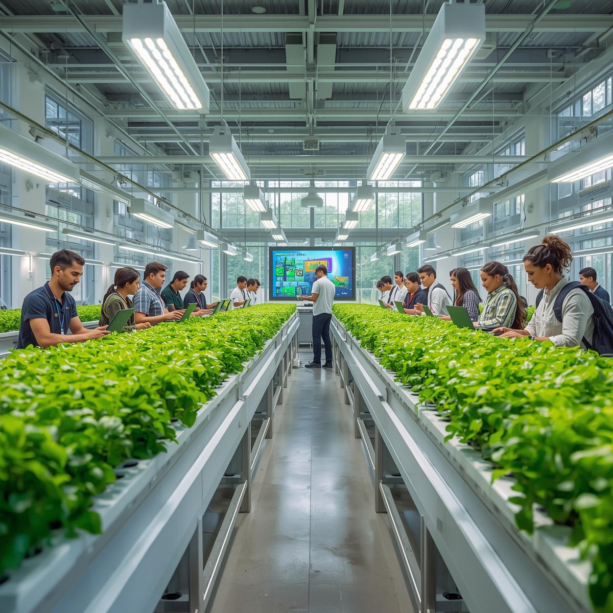 Community hydroponic garden in a residential society