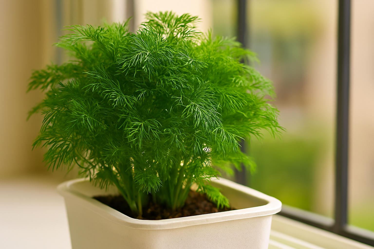 Fresh dill suva bhaji leafy greens in balcony garden