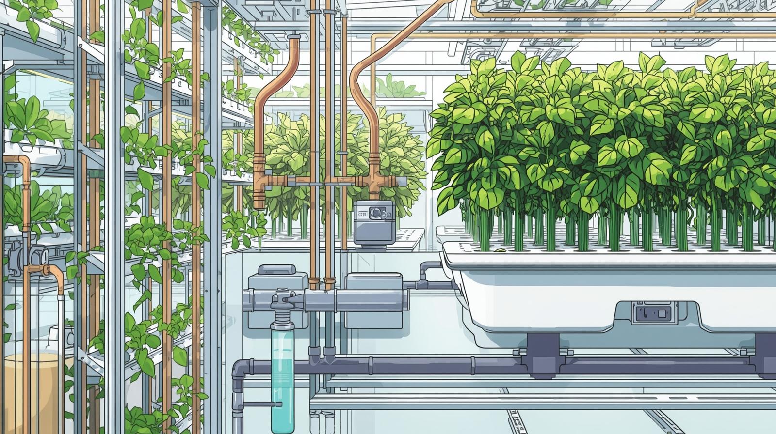 Hydroponic setup for growing vegetables at home without soil
