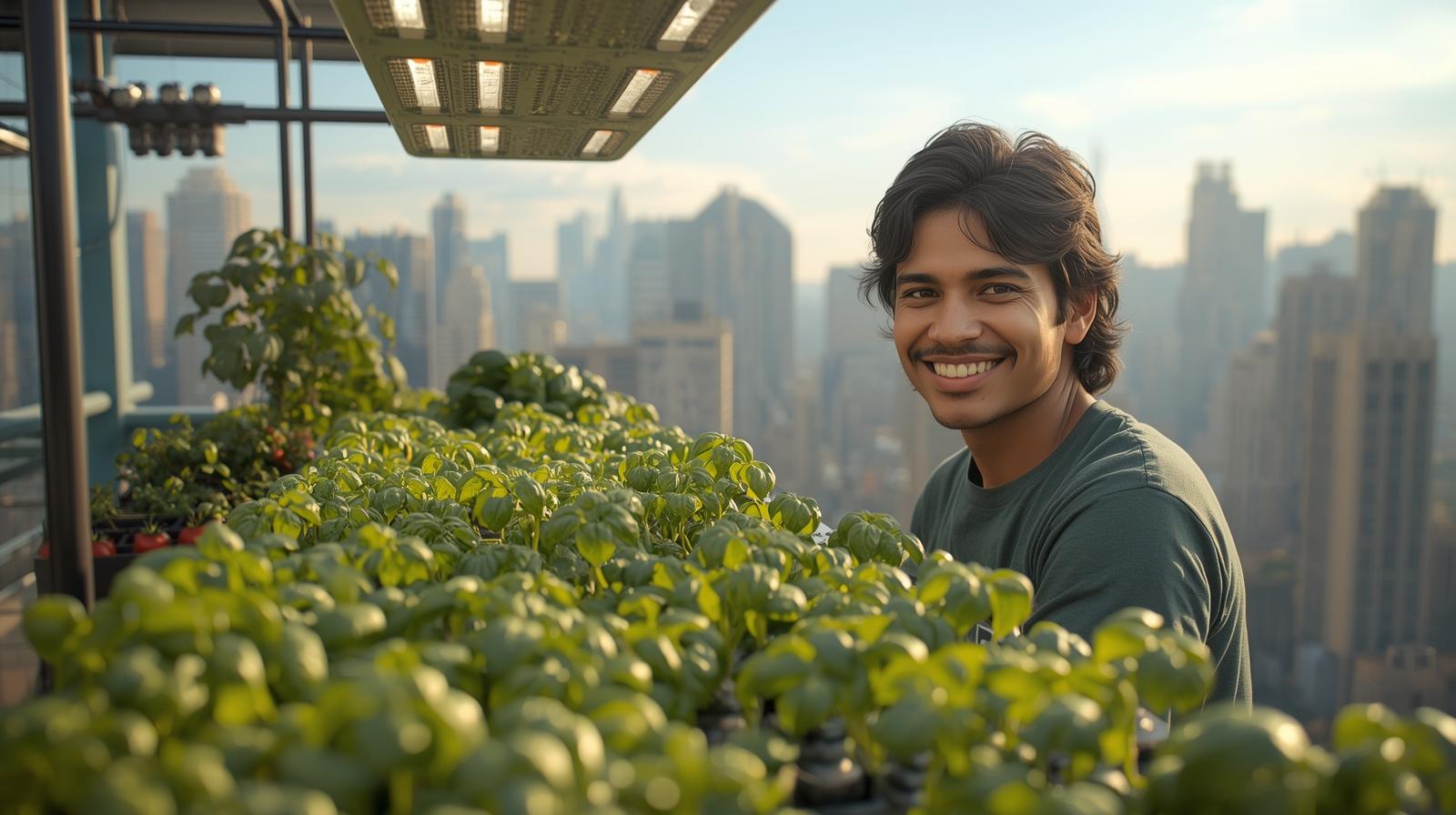 Sustainable balcony hydroponic setup growing leafy greens in Hyderabad